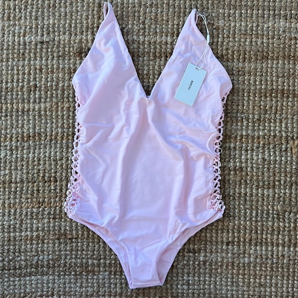 MIKOH Rio Metal Ring Detailed One Piece in Cloud Pink NWT - Picture 1 of 1